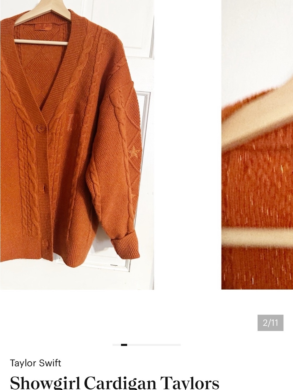 Showgirl Cardigan Taylors
Version, Showgirl Album Sweater
Sz M/L - Picture 3 of 10